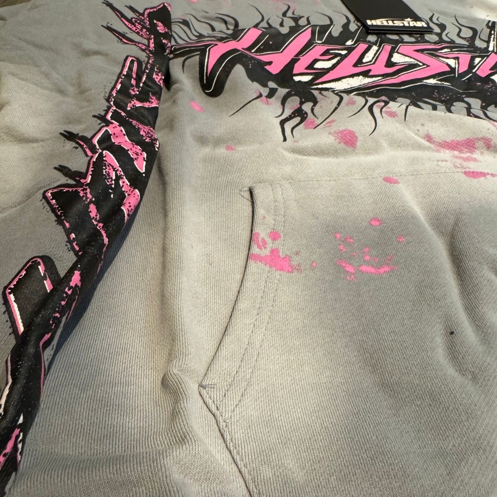 Hellstar Gray and Pink Men's Sweater